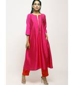 Pink Laced Kurta Set