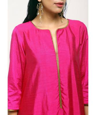Pink Laced Kurta Set 4