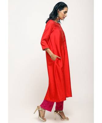 Orange Laced Kurta Set 2
