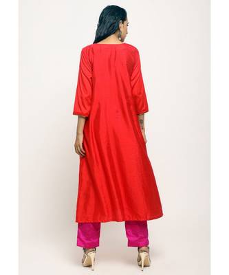 Orange Laced Kurta Set 3