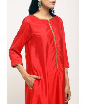 Orange Laced Kurta Set 4