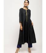 Black Laced Kurta Set