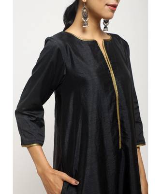 Black Laced Kurta Set 4
