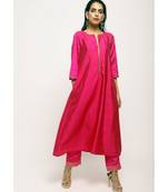 Pink Laced Kurta- Foil Pant
