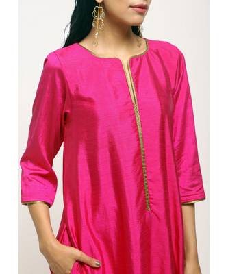 Pink Laced Kurta- Foil Pant 4