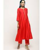 Orange Laced Kurta- Foil Pant