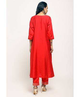 Orange Laced Kurta- Foil Pant 3