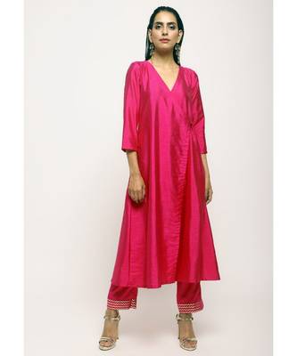 Pink Angrakha Foil Pant 1