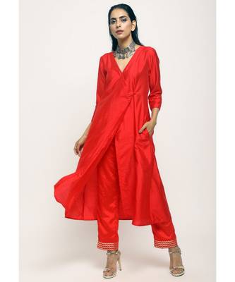 Orange Angrakha Foil Pant 1