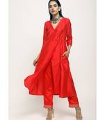 Orange Angrakha Foil Pant