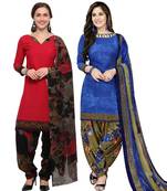 Combo Printed Crepe Salwar With Dupatta (Combo Of 2)