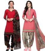 Combo Printed Crepe Salwar With Dupatta (Combo Of 2)