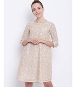 Beige Floral Dress