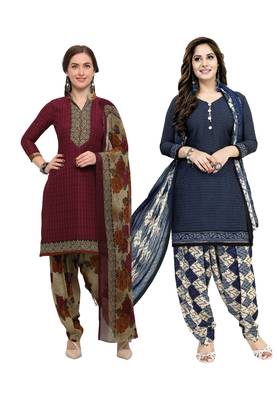 Combo printed crepe salwar with dupatta (combo of 2) 1