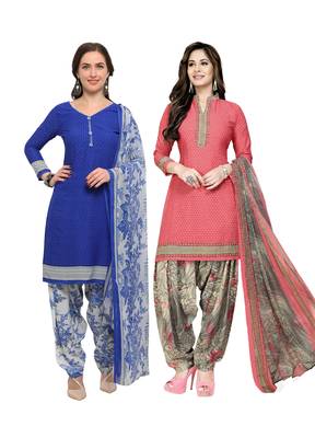 Combo Printed Crepe Salwar With Dupatta (Combo Of 2) 1
