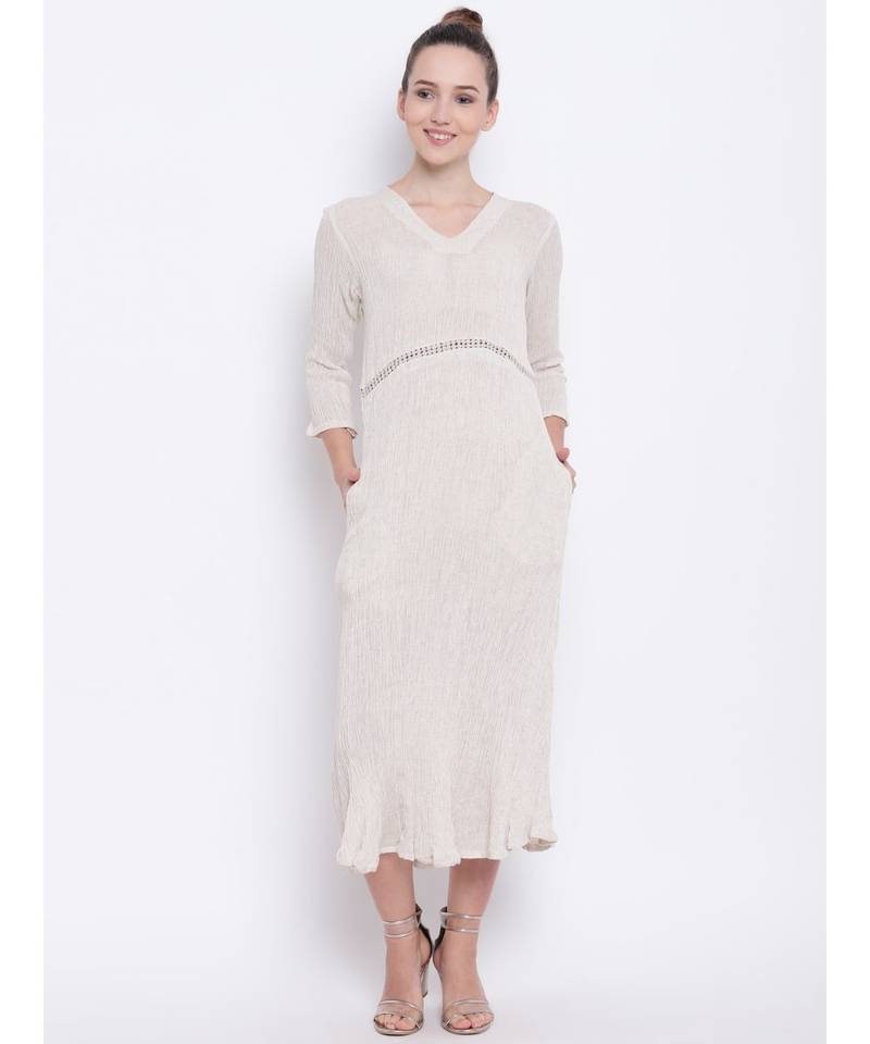 crinkle long dress
