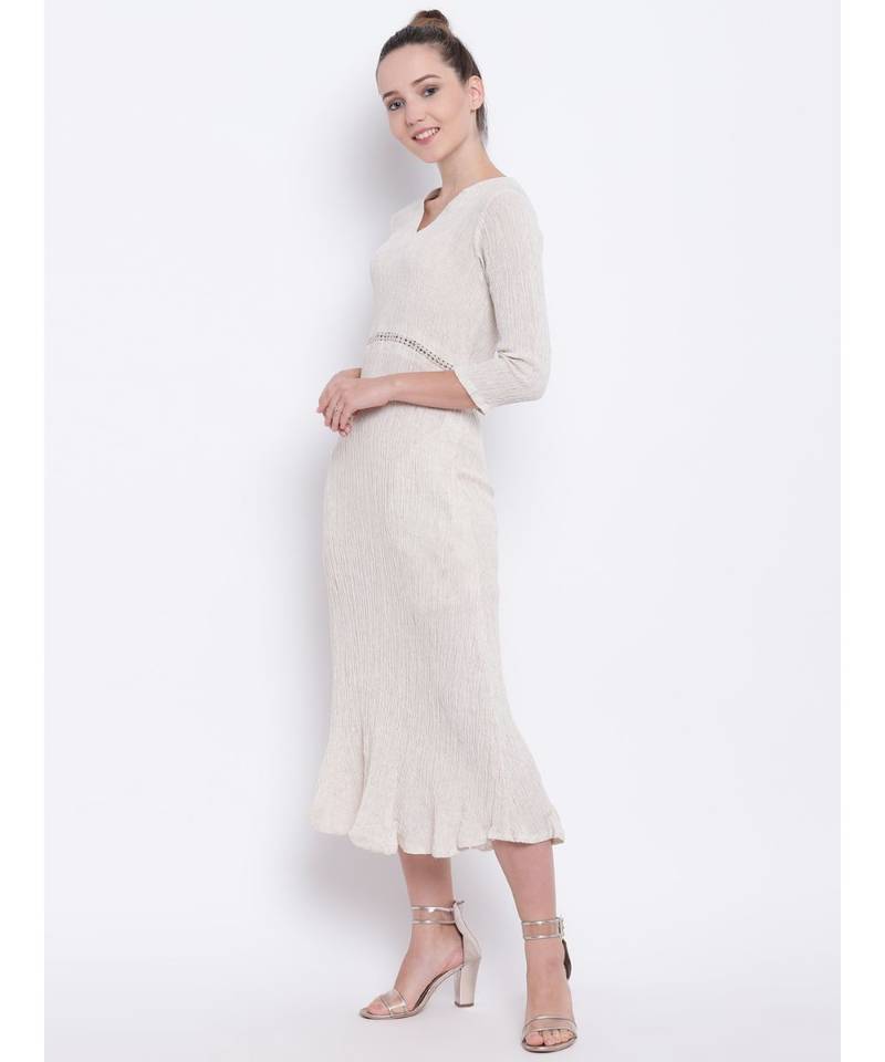 crinkle long dress