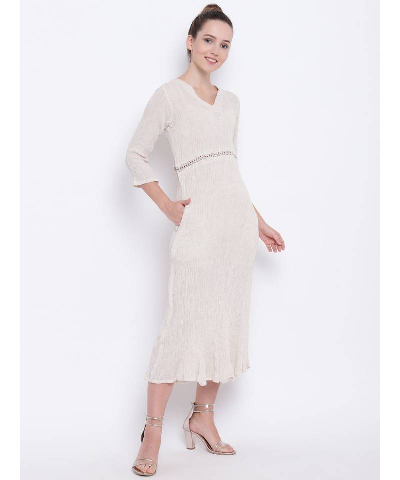 crinkle long dress