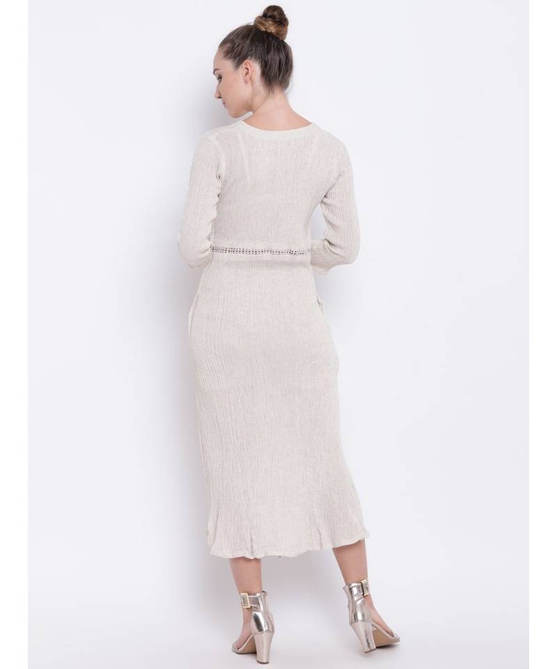 crinkle long dress
