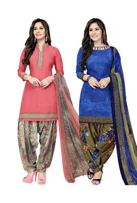 Combo Printed Crepe Salwar With Dupatta (Combo Of 2) 1