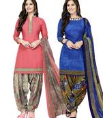 Combo Printed Crepe Salwar With Dupatta (Combo Of 2)