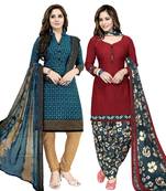 Combo Printed Crepe Salwar With Dupatta (Combo Of 2)