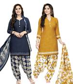 Combo printed crepe salwar with dupatta (combo of 2)