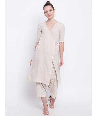 Beige Khadi Angrakha 1