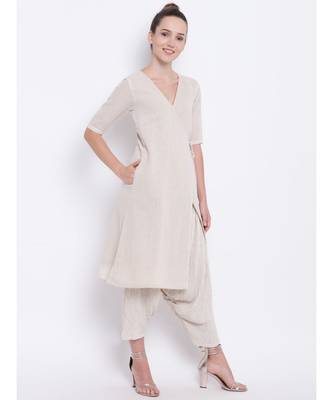 Beige Khadi Angrakha 3