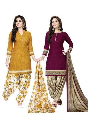 Combo printed crepe salwar with dupatta (combo of 2) 1