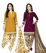 Combo printed crepe salwar with dupatta (combo of 2)