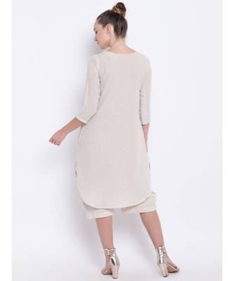 Beige Khadi Lace Kurta-Pant 3