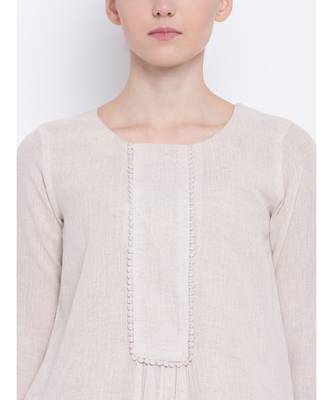 Beige Khadi Lace Kurta-Pant 4