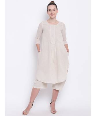 Beige Khadi Lace Kurta-Pant 6