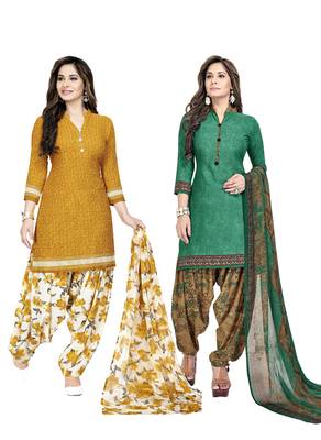 Combo printed crepe salwar with dupatta (combo of 2) 1