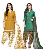 Combo printed crepe salwar with dupatta (combo of 2)