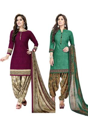 Combo printed crepe salwar with dupatta (combo of 2) 1