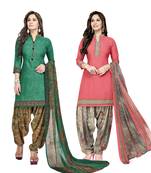 Combo Printed Crepe Salwar With Dupatta (Combo Of 2)