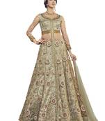 Green embroidered net salwar