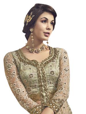 Green embroidered net salwar 3