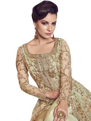 Green embroidered net salwar 3