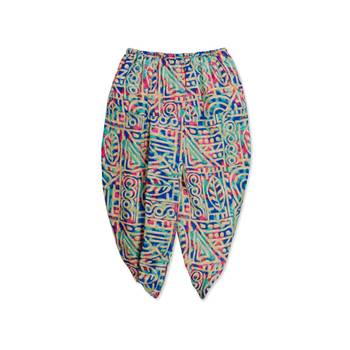 blue printed dupion silk stitched boys dhoti kurta 4