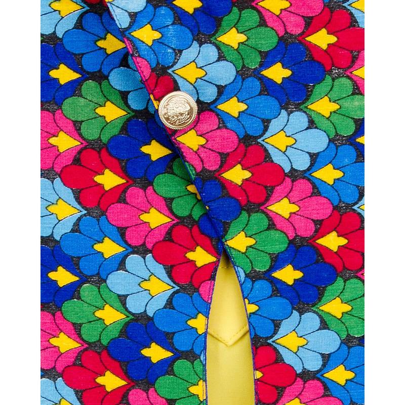 yellow printed cotton stitched boys kurta pyjama