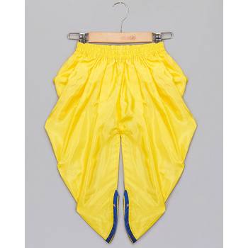 blue woven taffeta top with dhoti for girls 4