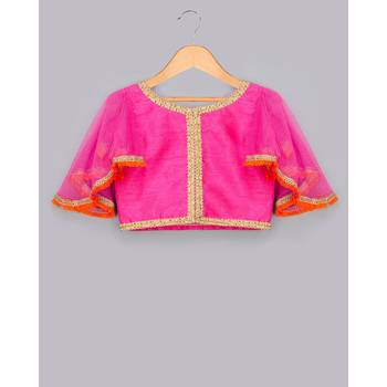 orange printed art_silk stitched kids-lehenga-choli 3