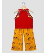 red embroidered cotton stitched kids tops