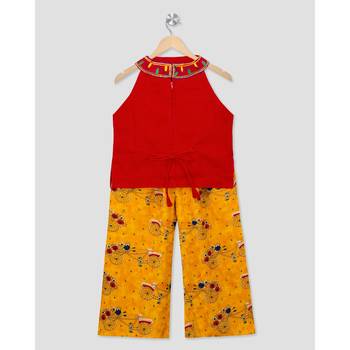 red embroidered cotton stitched kids tops 4