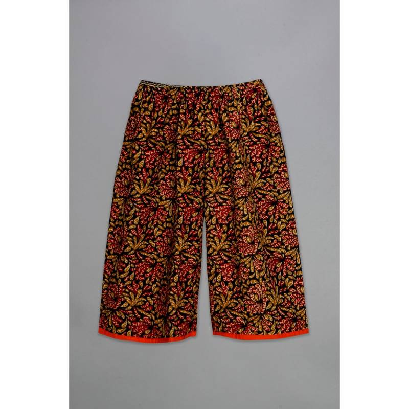 orange embroidered cotton stitched kids tops