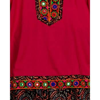 pink embroidered cotton stitched kids tops 5