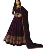 Purple embroidered faux georgette salwar